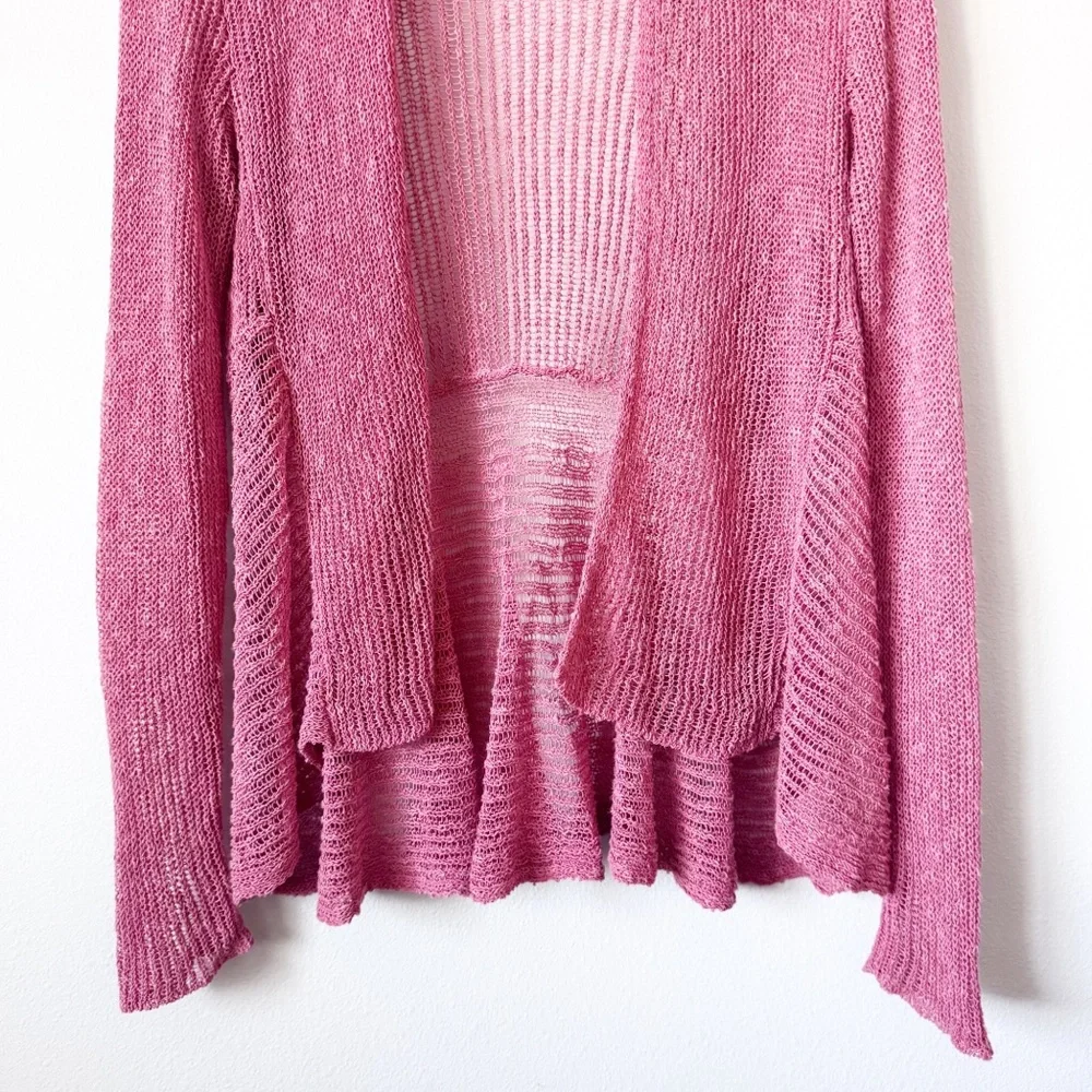 Eileen Fisher Airy Linen Grain Rib Cardigan - Picture 3 of 8